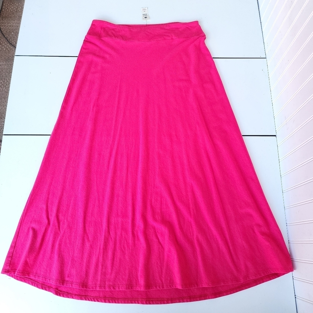 NWT $80 Talbots Maxi Long Hot Pink Women's Skirt Jersey Stretch Modal Petite MP